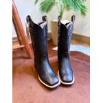 PRONTA ENTREGA - BOTA TEXANA EM COURO PRETO ALL BLACK TRIBAL + FLORAO