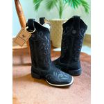 PRONTA ENTREGA - BOTA TEXANA EM COURO NOBUCK PRETO BORDADO RAMOS ALL BLACK