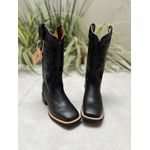 BOTA TEXANA EM COURO PRETO BORDADOS ALL BLACK