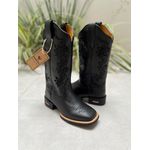 BOTA TEXANA EM COURO PRETO BORDADOS ALL BLACK