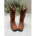 BOTA TEXANA EM COURO BORDADO TRIBAL SOLADO PRETO