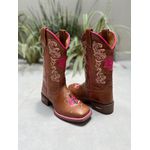 BOTA TEXANA EM COURO BORDADO FLORES + NOSSA SENHORA