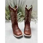 BOTA TEXANA EM COURO BORDADO RAMOS + BORBOLETA