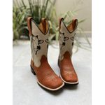 BOTA TEXANA EM COURO BORDADO NELORE