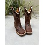 BOTA TEXANA EM COURO BORDADO TRIBAL CANO TRADICIONAL