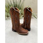 BOTA TEXANA EM COURO BORDADO TRIBAL