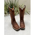 BOTA TEXANA EM COURO BORDADO TRIBAL