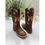 BOTA TEXANA EM COURO BORDADO TOURO
