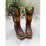 BOTA TEXANA EM COURO BORDADO TOURO