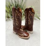 BOTA TEXANA EM COURO BORDADO TRIBAL SOLADO BRANCO