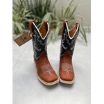 BOTA TEXANA EM COURO BORDADO BRANCO