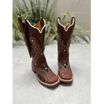 KIT BOTA TEXANA EM COURO BORDADO TRIBAL + FACA + BAINHA