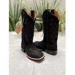 BOTA TEXANA EM COURO NOBUCK PRETO BORDADO RAMOS ALL BLACK