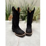 BOTA TEXANA EM COURO NOBUCK PRETO BORDADO RAMOS ALL BLACK