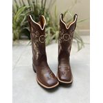 BOTA TEXANA EM COURO BORDADO FILTRO DOS SONHOS DOURADO