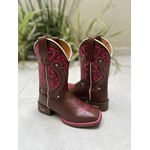 BOTA TEXANA EM COURO BORDADO TRIBAL COM VIRA ROSA CANO TRADICIONAL