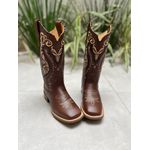 BOTA TEXANA EM COURO BORDADO TRIBAL COM TRICE