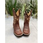 BOTA TEXANA LAIS EM COURO HORSE CAFÉ BORDADA CANO TRADICIONAL