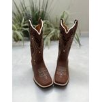 BOTA TEXANA EM COURO HORSE CAFE BORDADO TRIBAL E FLORAO BASICO