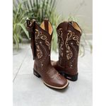 BOTA TEXANA EM COURO LATEGO MARROM BORDADO TRIBAL + BAINHA + FACA
