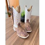 BOTA TEXANA EM COURO A LASER PINTURA CAVALO E BORDADO FLORES ROXO + BAINHA + FACA
