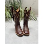 BOTA TEXANA EM COURO BORDADO TRIBAL COM KIT FACA + TRICE 