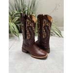 BOTA TEXANA EM COURO BORDADO TRIBAL COM KIT FACA + TRICE 
