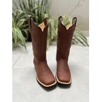 BOTA TEXANA EM COURO BORDADO RAMOS MARROM