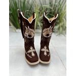 KIT TEXANA MARROM CAVALO E CRUZ + BAINHA + FACA E NOME PERSONALIZADO 