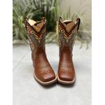 BOTA TEXANA EM COURO MUSTANG BORDADO TRIBAL CANO TRADICIONAL