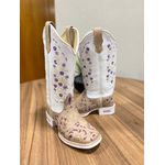 BOTA TEXANA EM COURO A LASER PINTURA CAVALO E BORDADO FLORES ROXO CANO LONGO