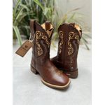 BOTA TEXANA EM COURO BORDADO TRIBAL COM TRICE CANO TRADICIONAL 