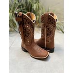 BOTA TEXANA EM COURO BORDADO TRIBAL E FLORAO + BAINHA + FACA