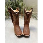 BOTA TEXANA EM COURO BORDADO TRIBAL E FLORAO + BAINHA + FACA
