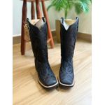 BOTA TEXANA EM COURO PRETO LASER ALL BLACK