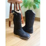 BOTA TEXANA EM COURO PRETO LASER ALL BLACK