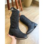 BOTA TEXANA EM COURO PRETO LASER ALL BLACK