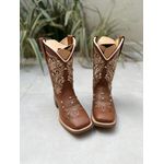 BOTA TEXANA EM COURO MUSTANG RAMOS + BORBOLETA COM METAIS STRASS 