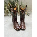 BOTA TEXANA EM COURO TRIBAL VERDE + FLORAO BEGE