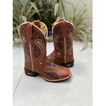 BOTA TEXANA EM COURO MUSTANG CANO TRADICIONAL BORDADO TRIBAL AZUL
