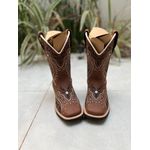BOTA TEXANA EM COURO BORDADO TRIBAL CANO TRADICIONAL
