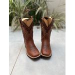 BOTA TEXANA EM COURO MUSTANG BORDADO TRIBAL E FLORAO CANO TRADICIONAL 