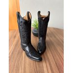 BOTA TEXANA EM COURO ALL BLACK BICO FINO SOLADO PVC