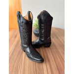 BOTA TEXANA EM COURO ALL BLACK BICO FINO SOLADO PVC
