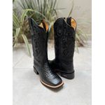 BOTA TEXANA EM COURO PRETO COBRA BORDADO TRIBAL ALL BLACK
