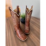 BOTA TEXANA EM COURO MUSTANG BORDADO TRIBAL