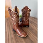 BOTA TEXANA EM COURO MUSTANG BORDADO TRIBAL