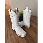 BOTA TEXANA EM COURO BRANCO BORDADO FLORES