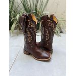 BOTA TEXANA EM COURO LATEGO MARROM BORDADO TRIBAL + BAINHA + CANIVETE