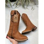 Bota Texana Em Couro HORSE HAVANA Solado Marrom Basica Com Metais + BAINHA + CANIVETE